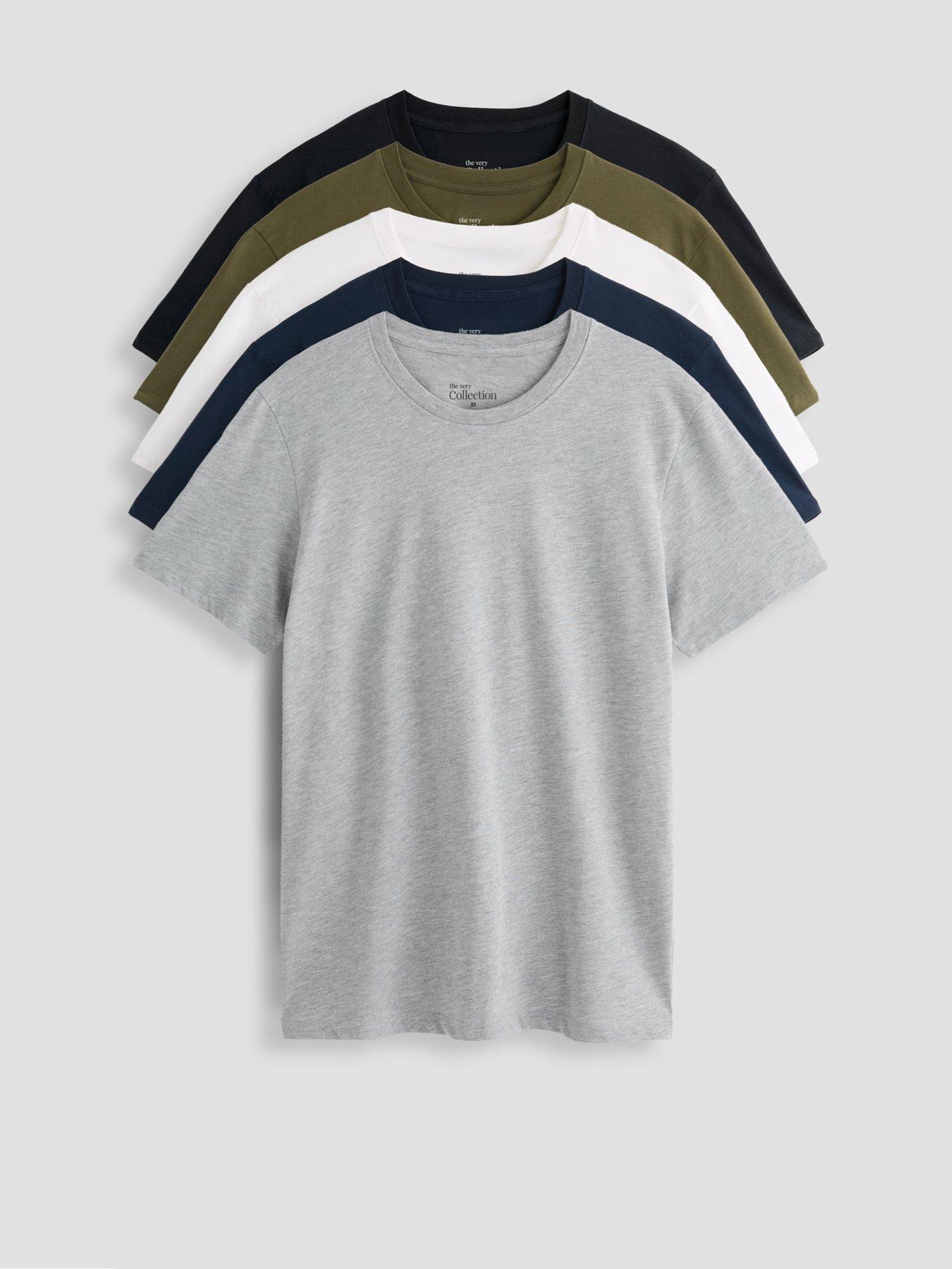 The Very Collection 5 Pack Cotton Blend Crew T-shirt - Multi
