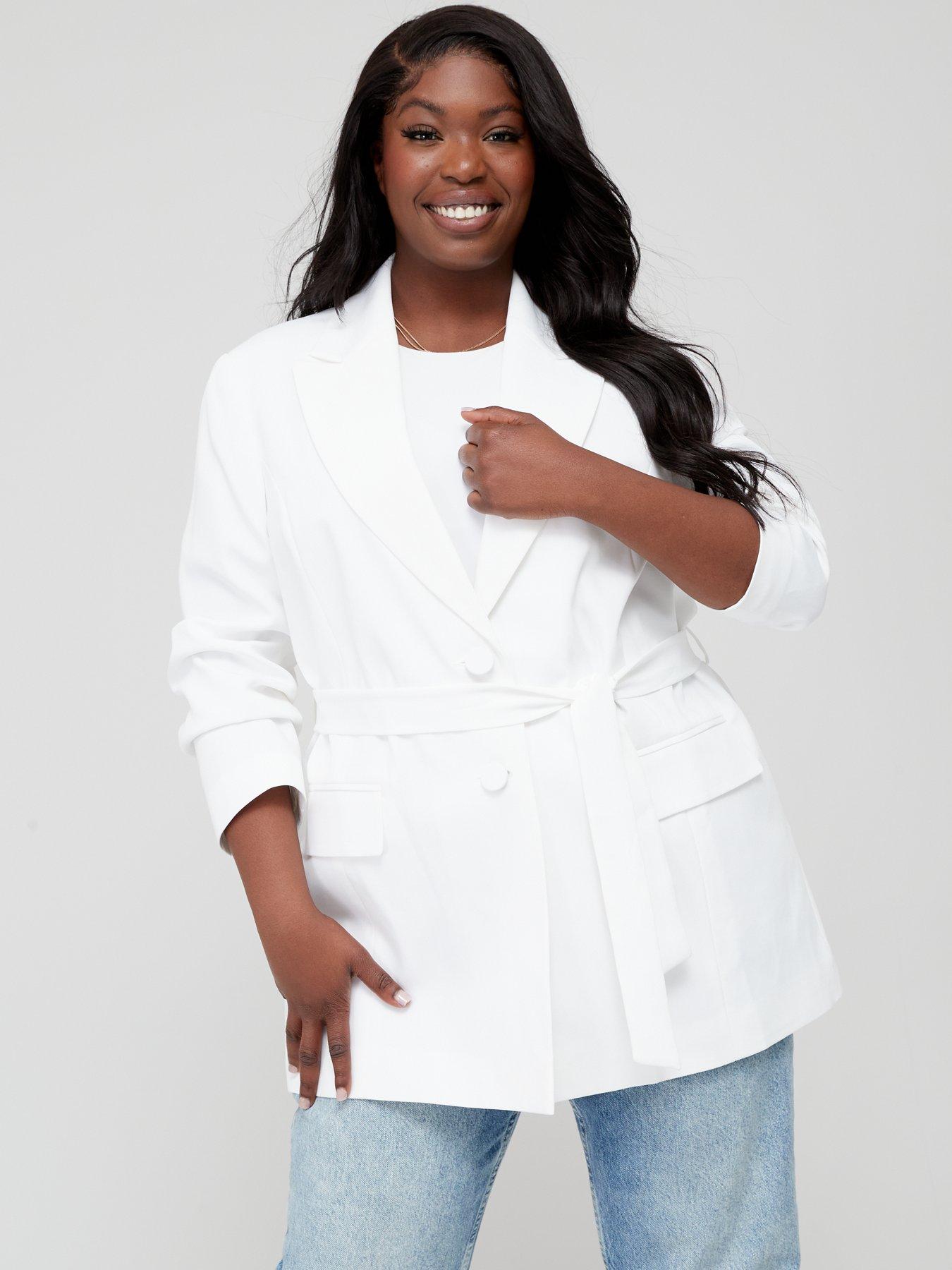 Plus size white outlet blazer