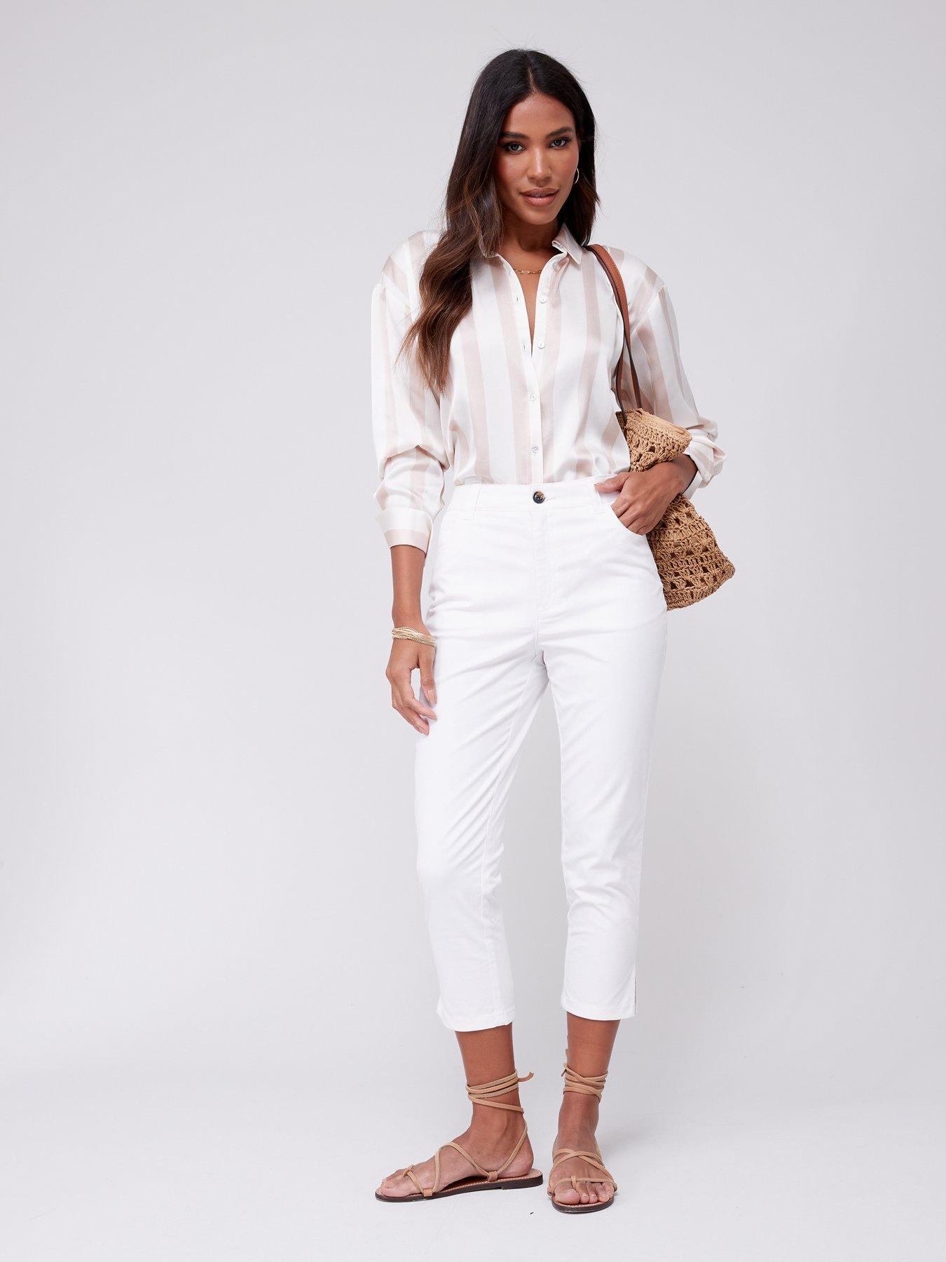 White skinny sale capris