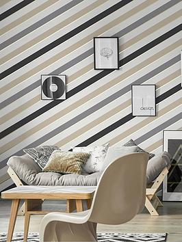 Product photograph of Muriva Carnival Stripe Wallpaper from very.co.uk