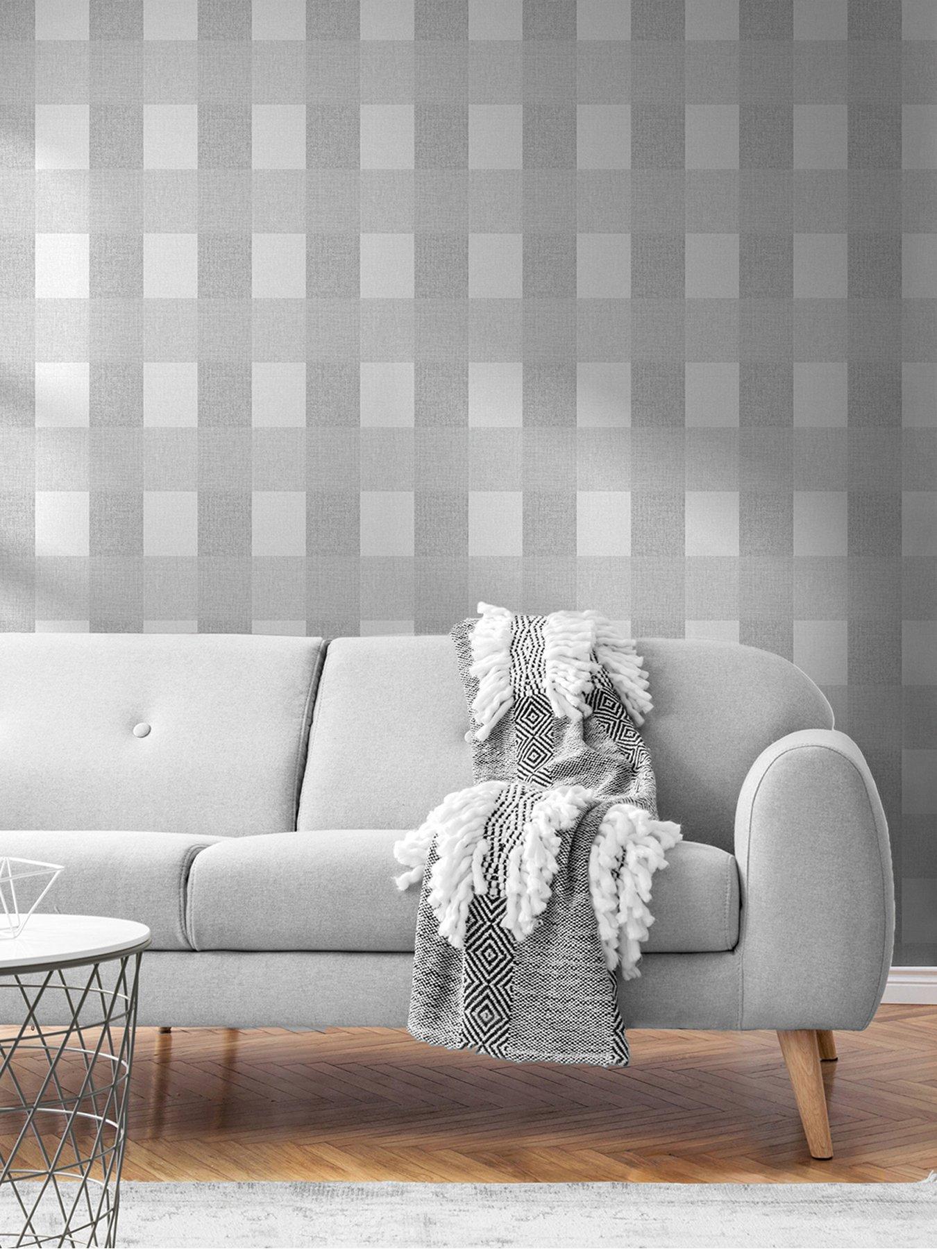 Product photograph of Muriva Opulent Check Wallpaper from very.co.uk