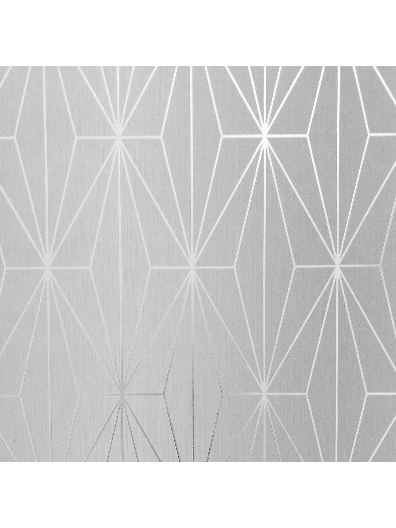 Product photograph of Muriva Kayla Wallpaper - Silver from very.co.uk