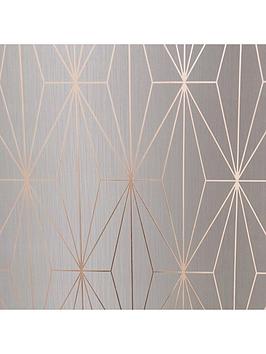Product photograph of Muriva Kayla Wallpaper - Grey And Rose Gold from very.co.uk