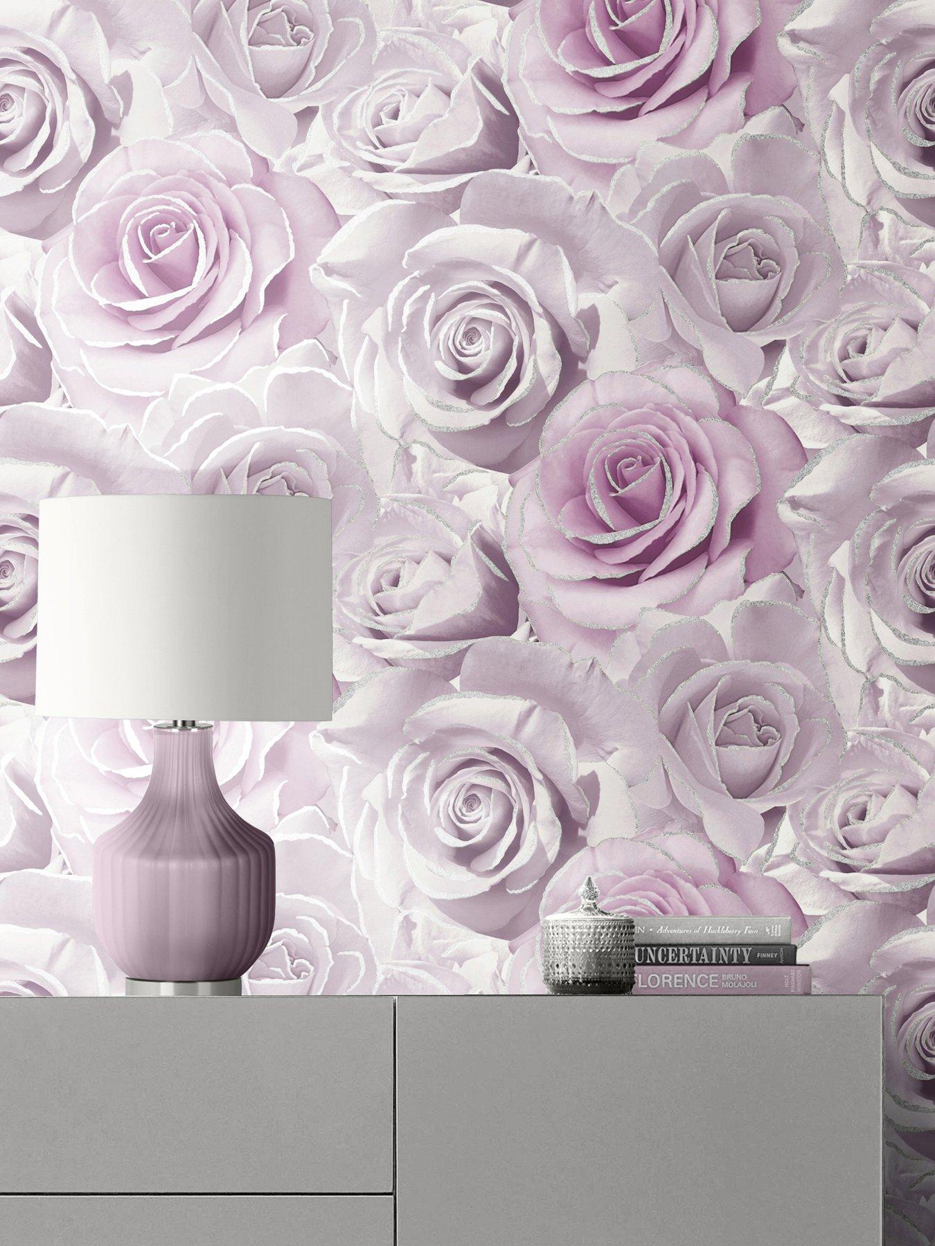 Product photograph of Muriva Madison Glitter Wallpaper - Amethyst from very.co.uk