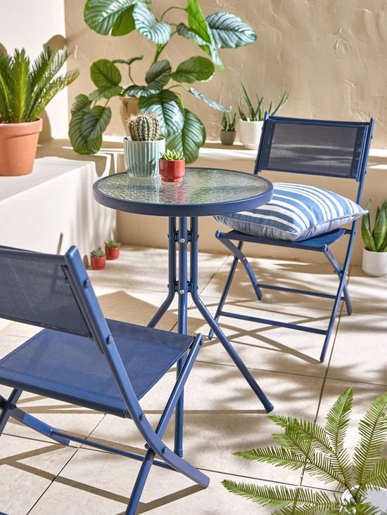 front image of everyday-hawaii-3-piece-bistro-set-blue