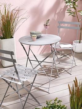 Product photograph of Everyday Ibiza Bistro Set Grey from very.co.uk