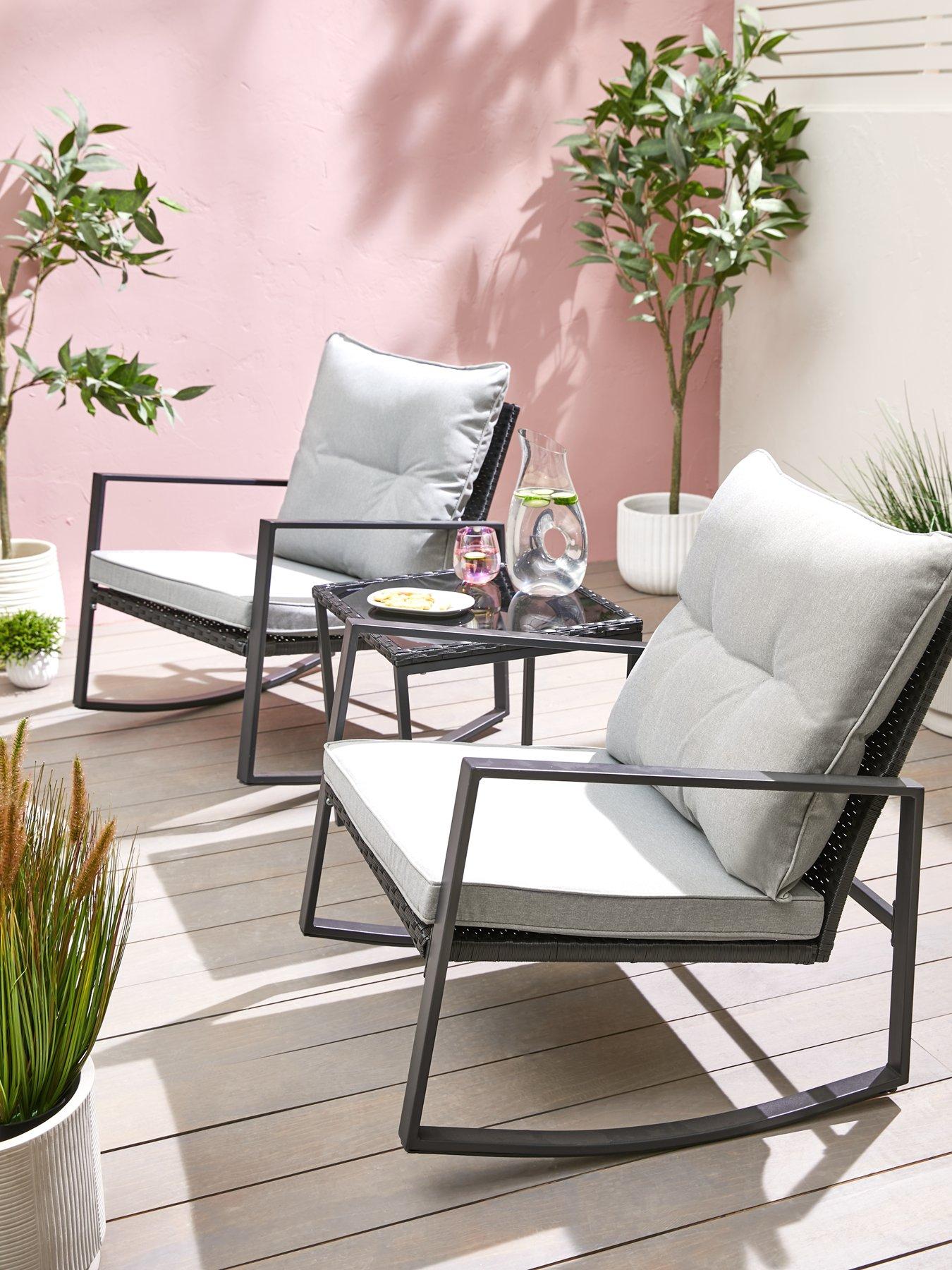 Outdoor patio set with rocking deals chairs