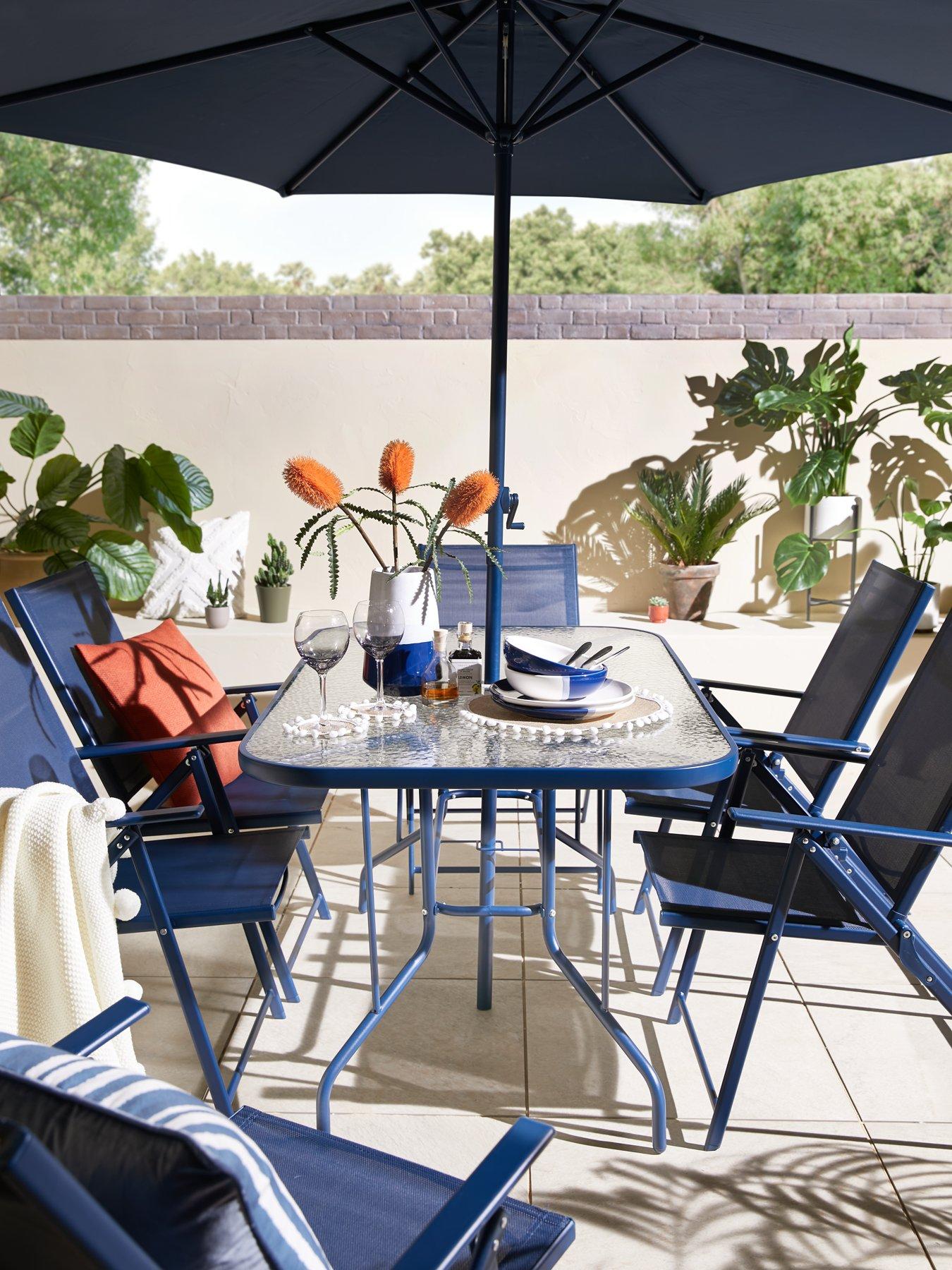 Blue patio dining deals set