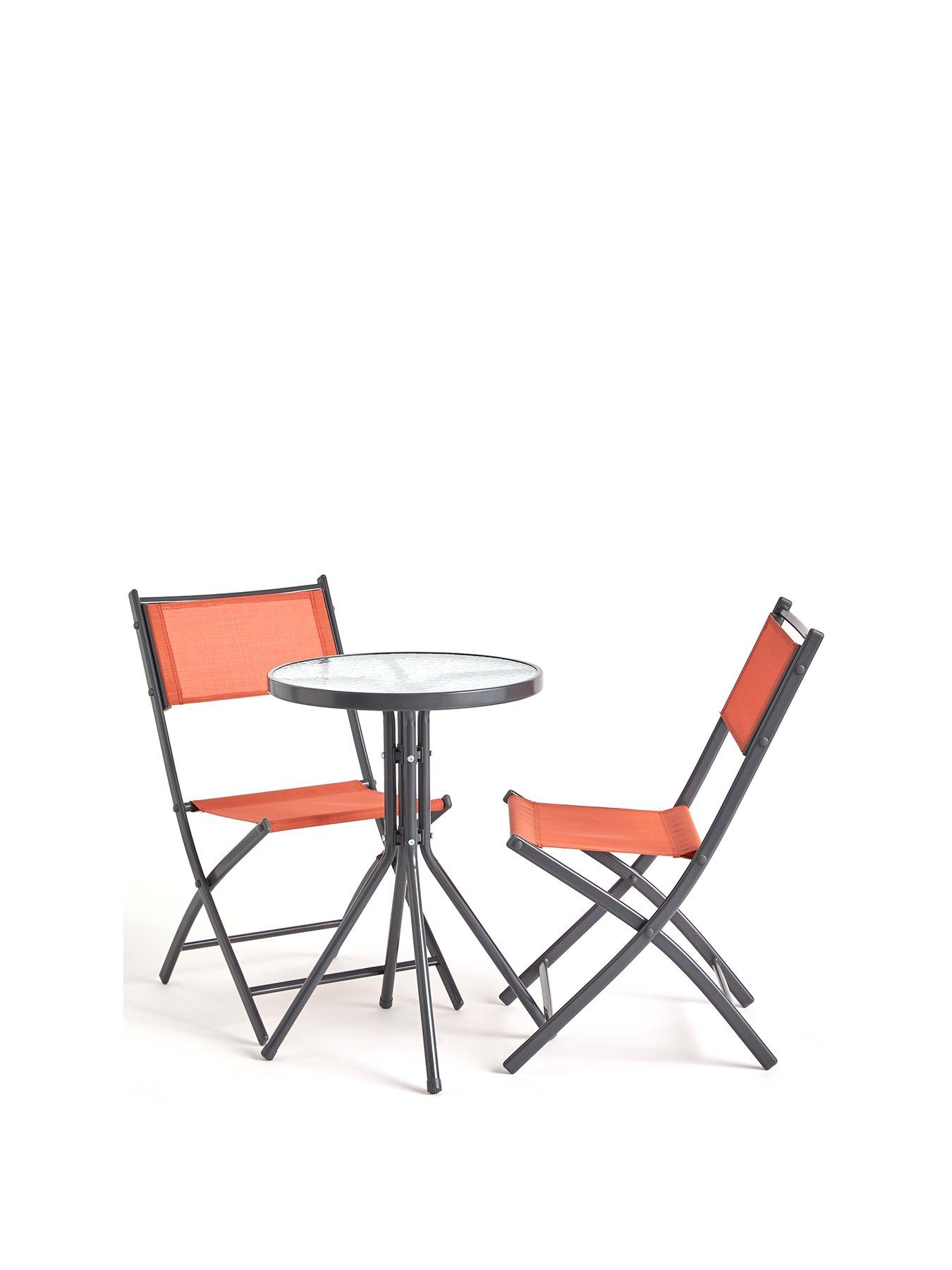 Orange bistro deals table and chairs