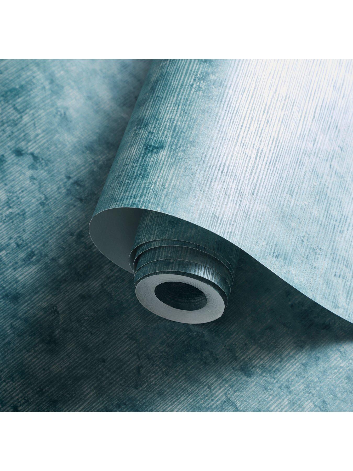 Product photograph of Clarke Clarke Fusion Impression Wallpaper Ndash Teal from very.co.uk