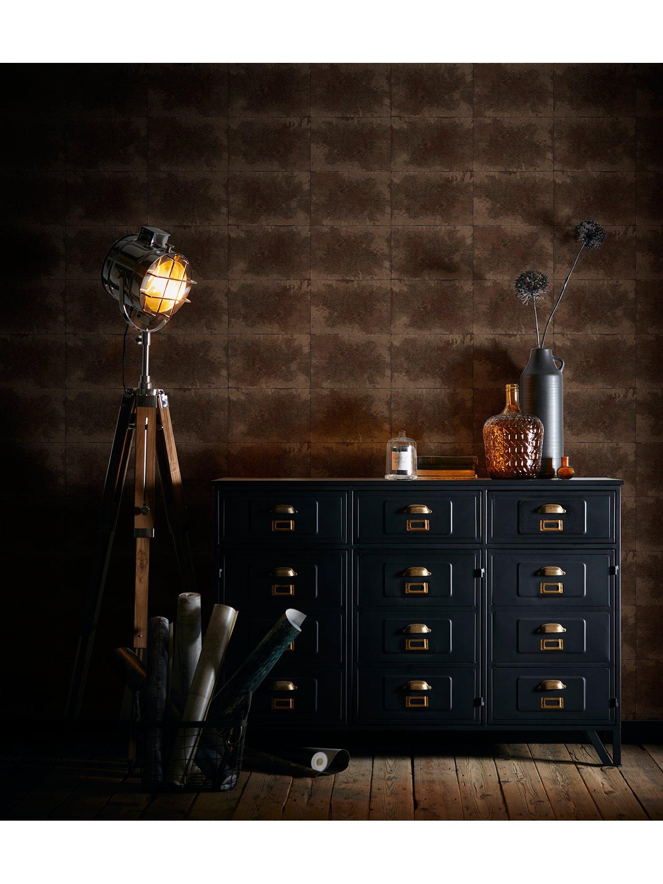 Product photograph of Clarke Clarke Fusion Igneous Wallpaper Ndash Bronze from very.co.uk