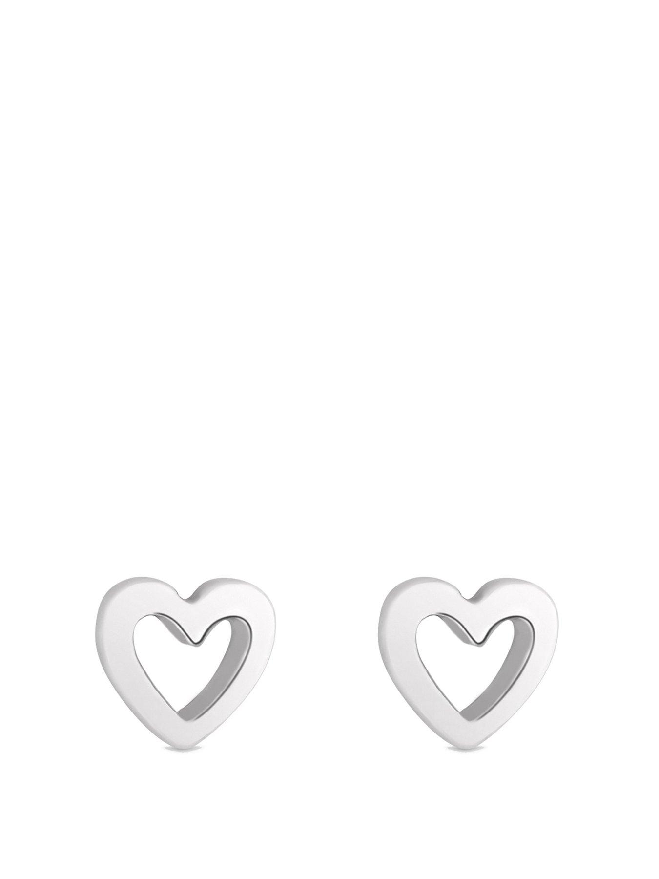 Image 1 of 1 of Simply Silver Sterling Silver 925 Open Heart Stud Earrings