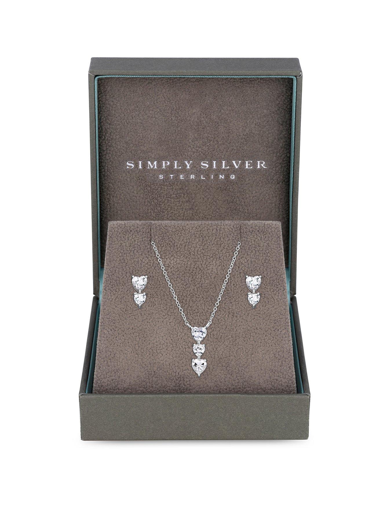 cubic zirconia earring and necklace set