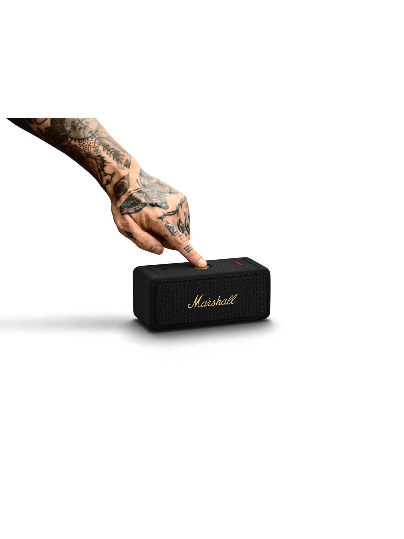 Marshall Emberton II Bluetooth Speaker - Black & Brass | Very.co.uk