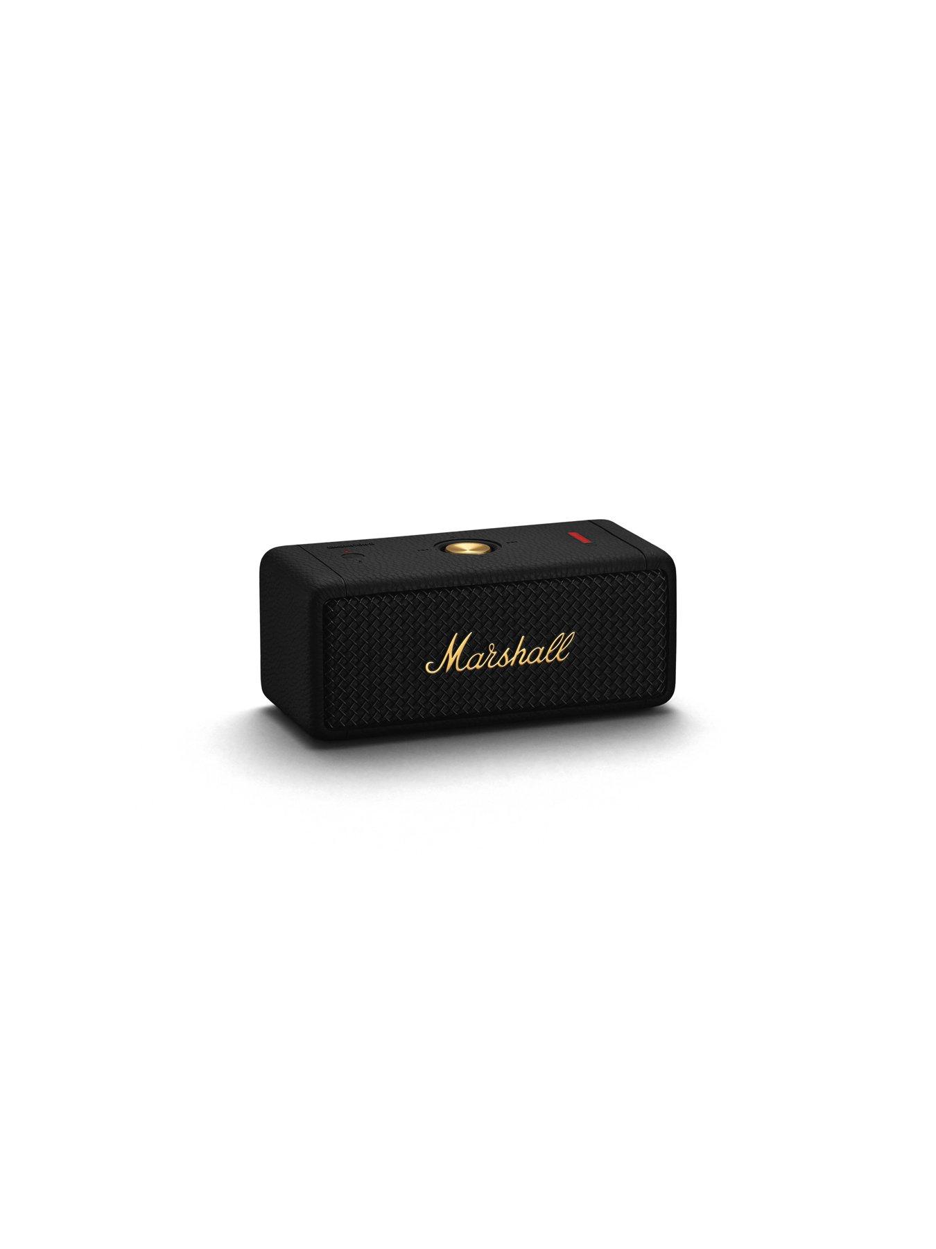 Marshall Emberton II Bluetooth Speaker - Black & Brass | Very.co.uk