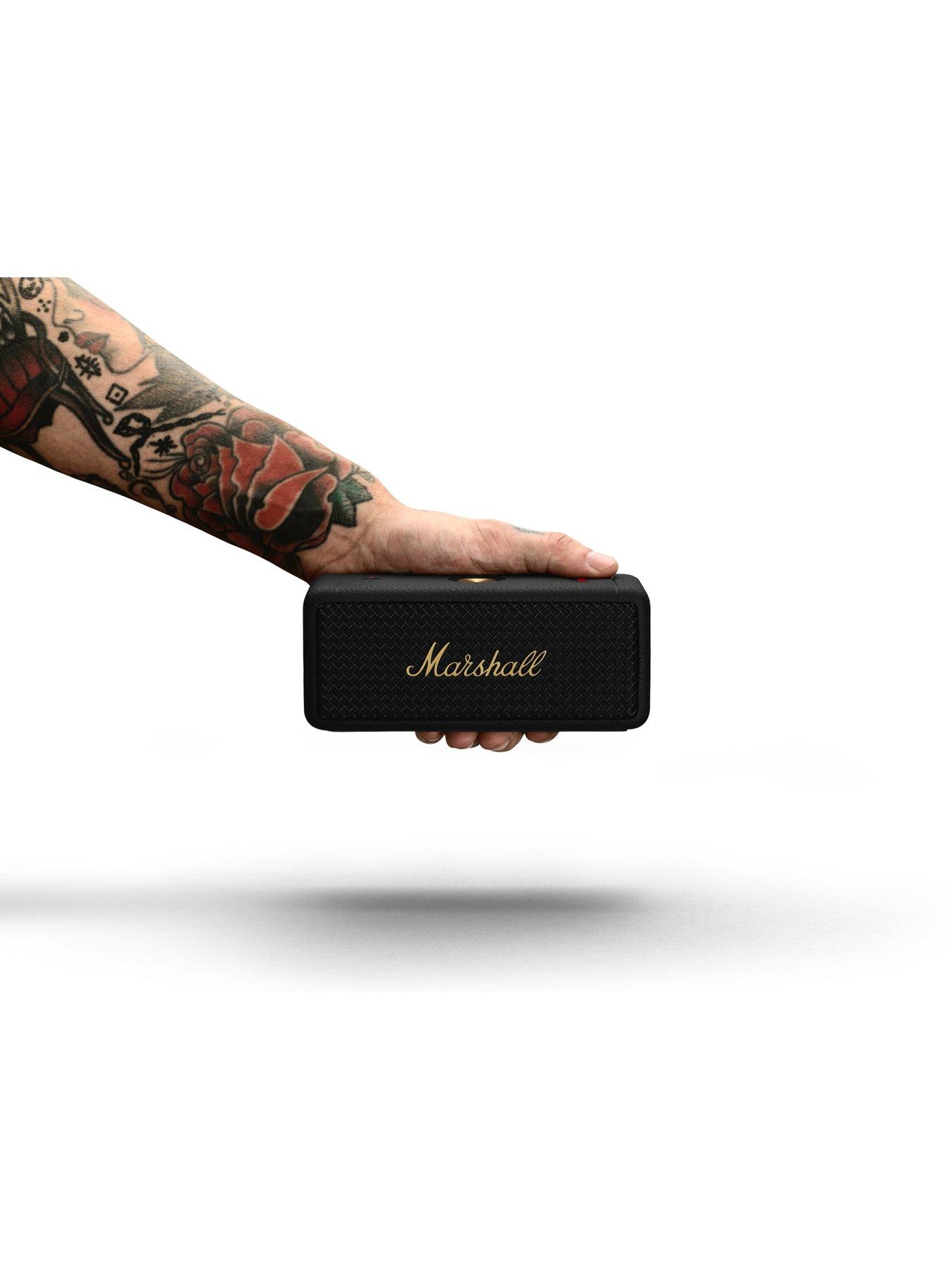 Marshall Emberton II Bluetooth Speaker - Black & Brass | Very.co.uk