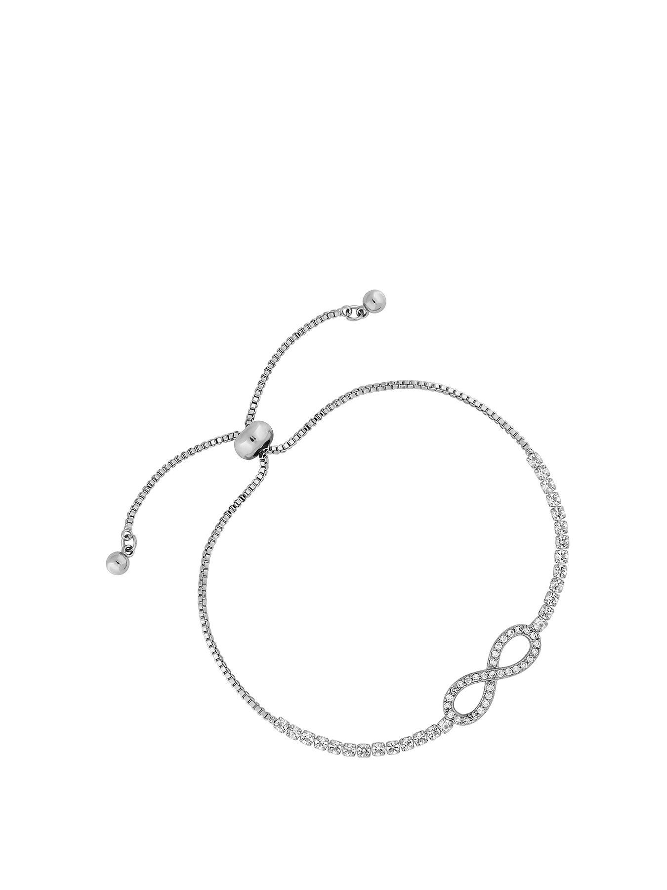 Product photograph of Jon Richard Crystal Infinity Toggle Bracelet from very.co.uk