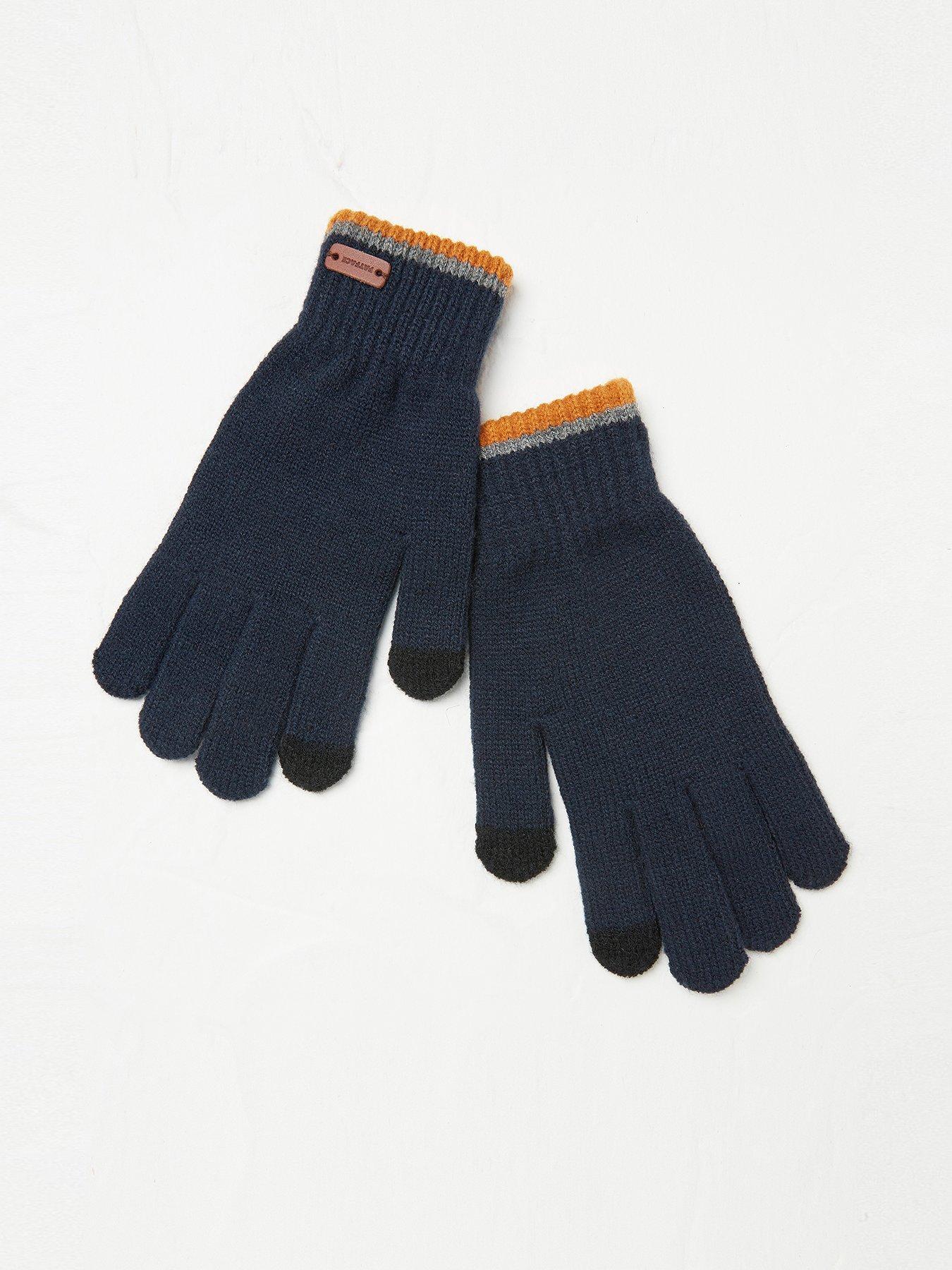 FatFace Lewis Touch Screen Gloves Navy very.co.uk
