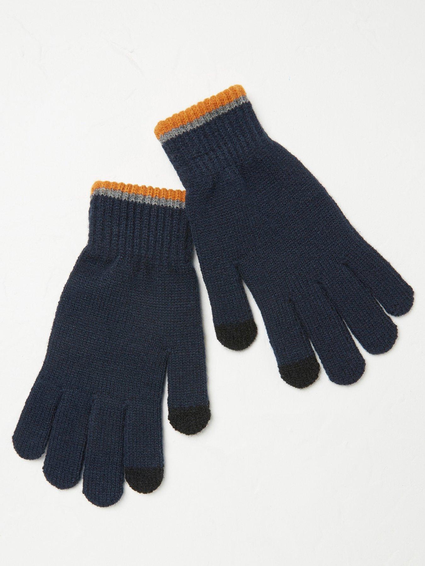 FatFace Lewis Touch Screen Gloves Navy very.co.uk