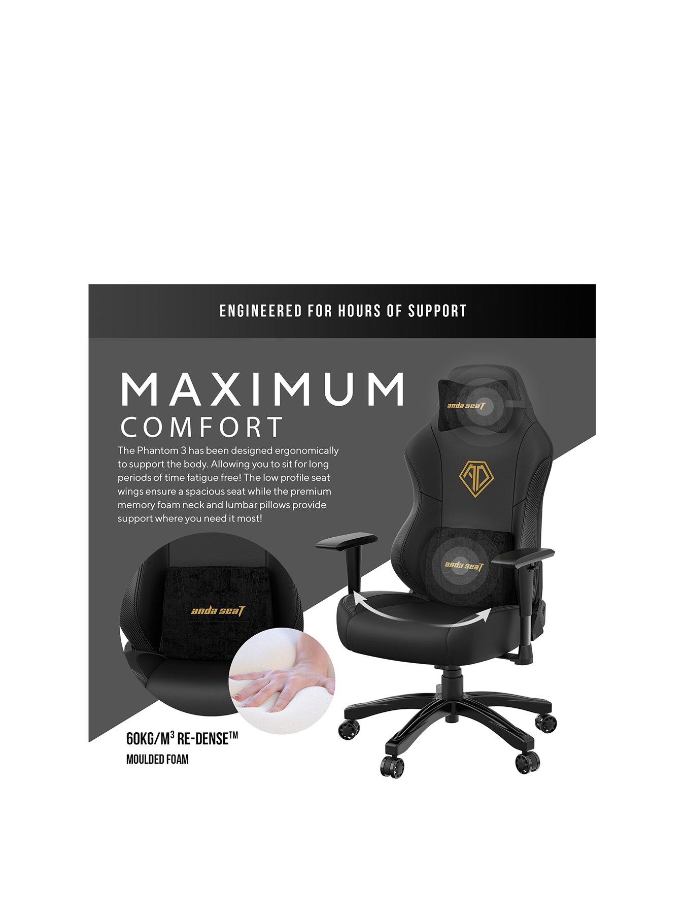 Andaseat Phantom 3 Faux Leather Premium Gaming Chair Black Very