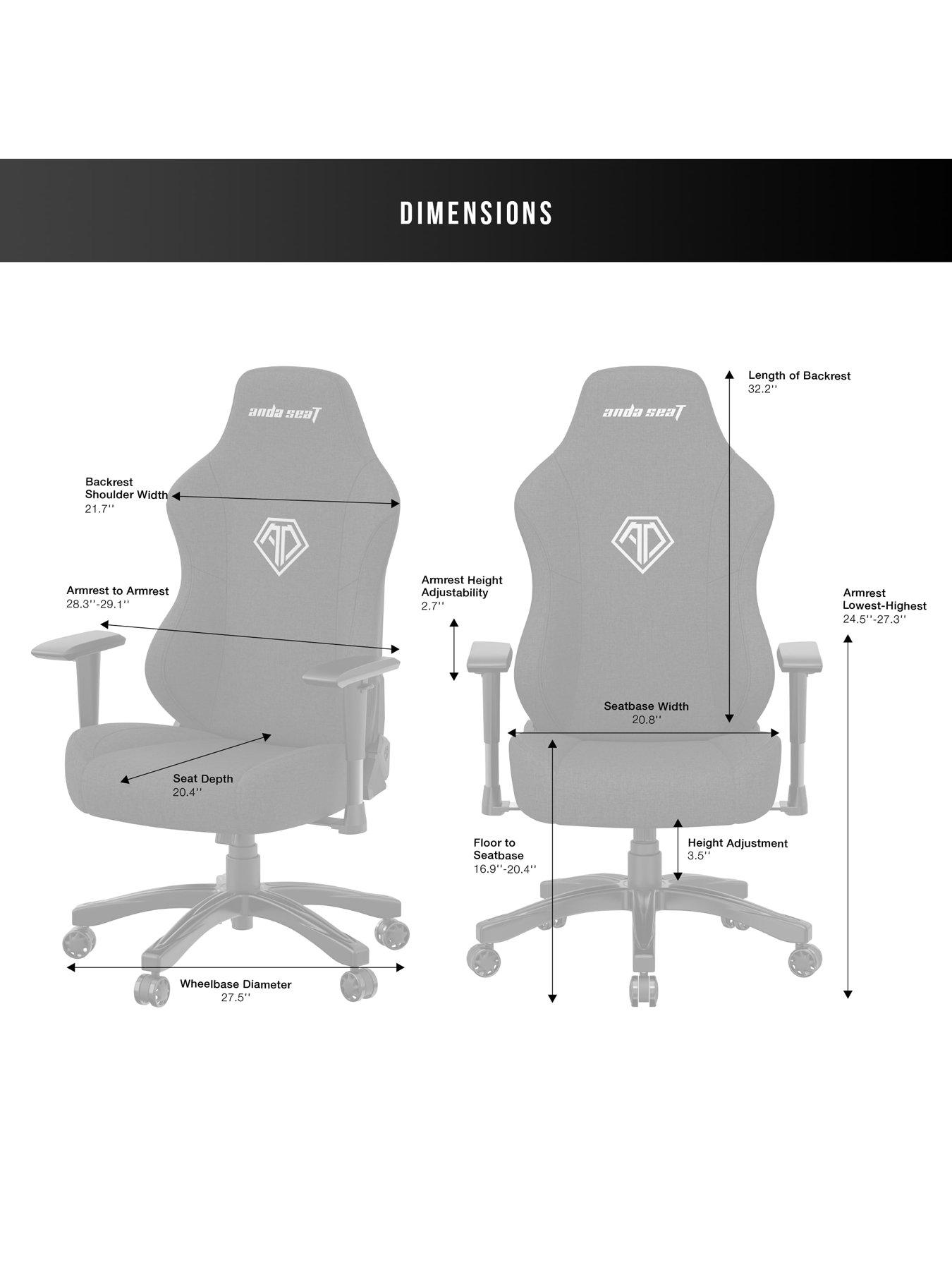 Image 7 of 7 of Andaseat Phantom 3 Premium Gaming Chair - Grey
