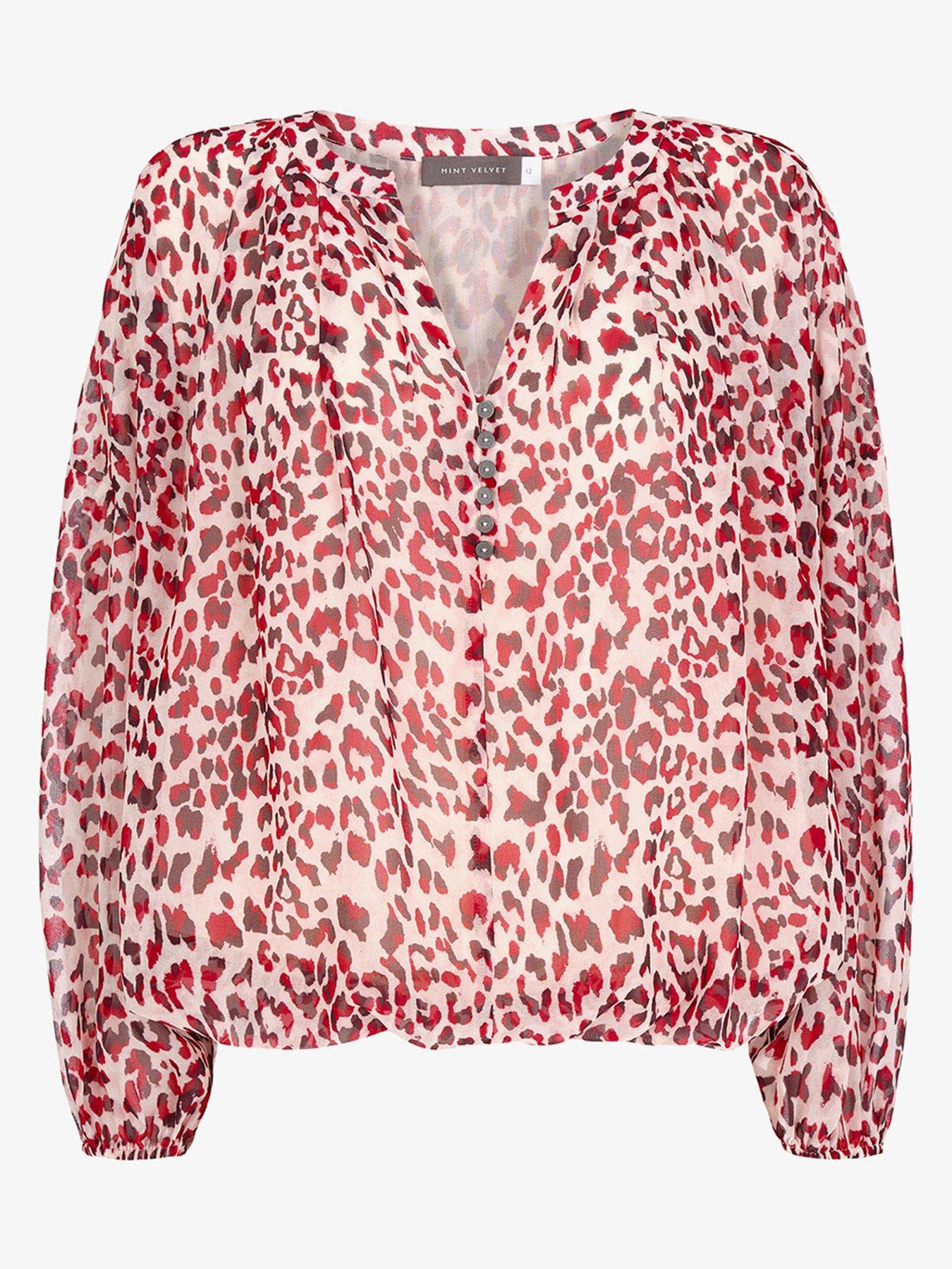 Mint velvet red store leopard print blouse