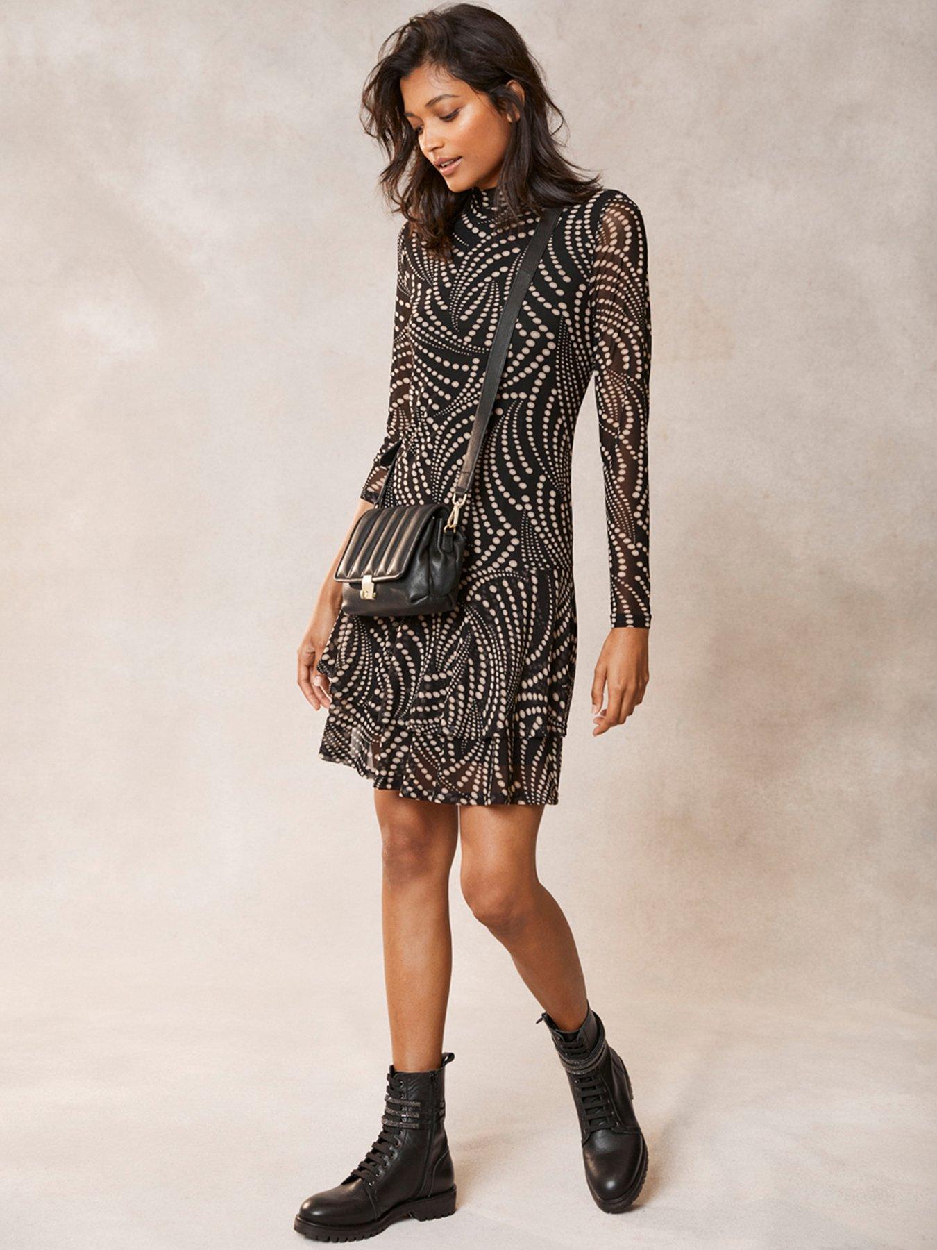 Mint Velvet Nancy Print Mesh Mini Dress very.co.uk