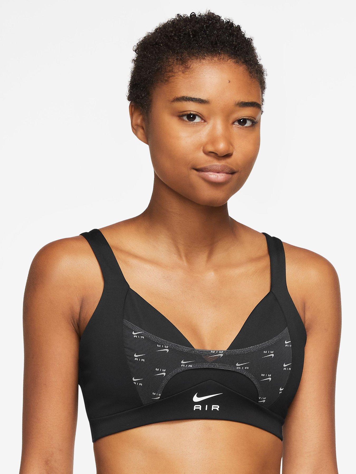 Nike Indy Dri-FIT V-Neck Leopard Bra - Brown