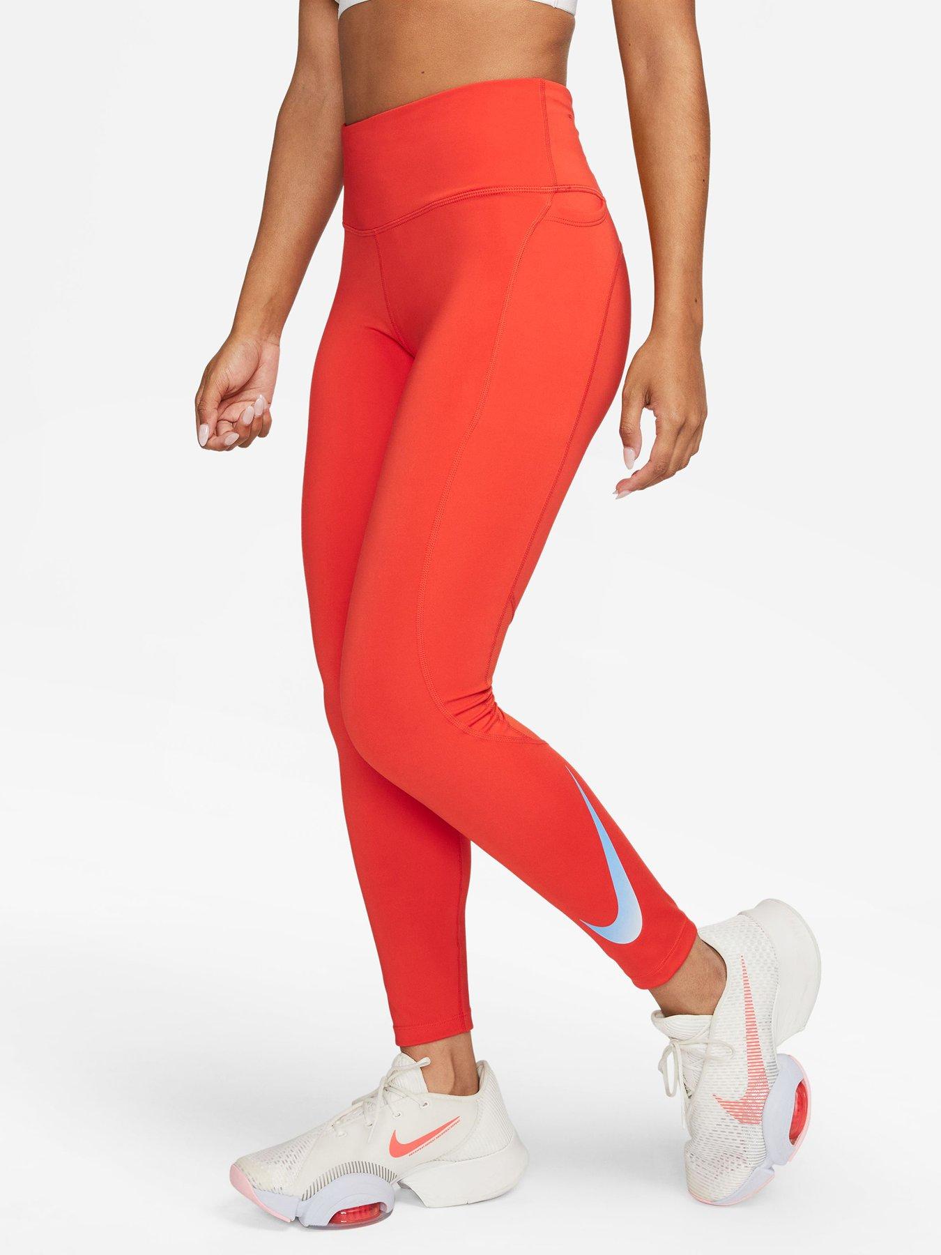 Nike Swoosh 7/8 Leggings - Red