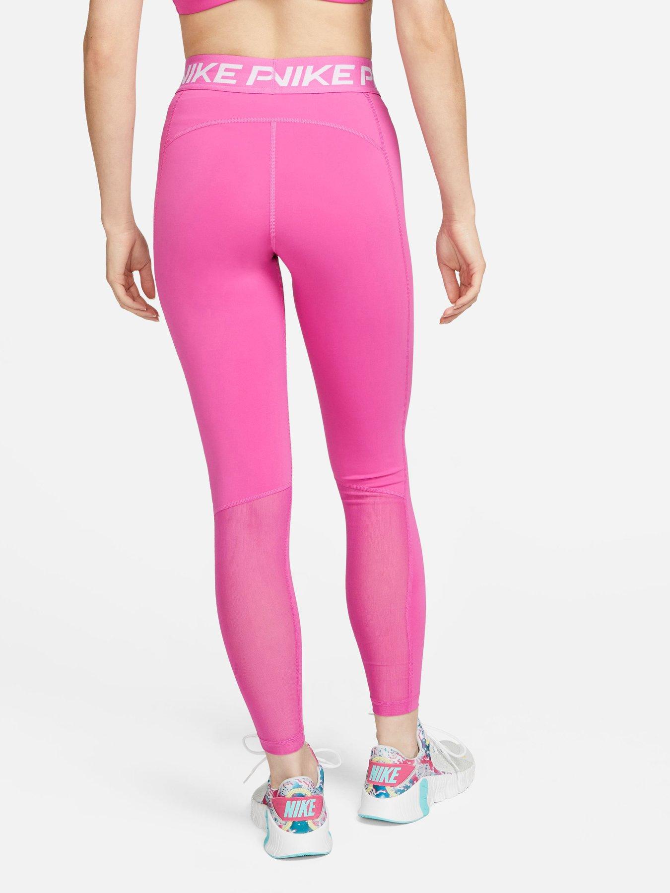 Nike Pro Training Plus 365 7/8 leggings in pink
