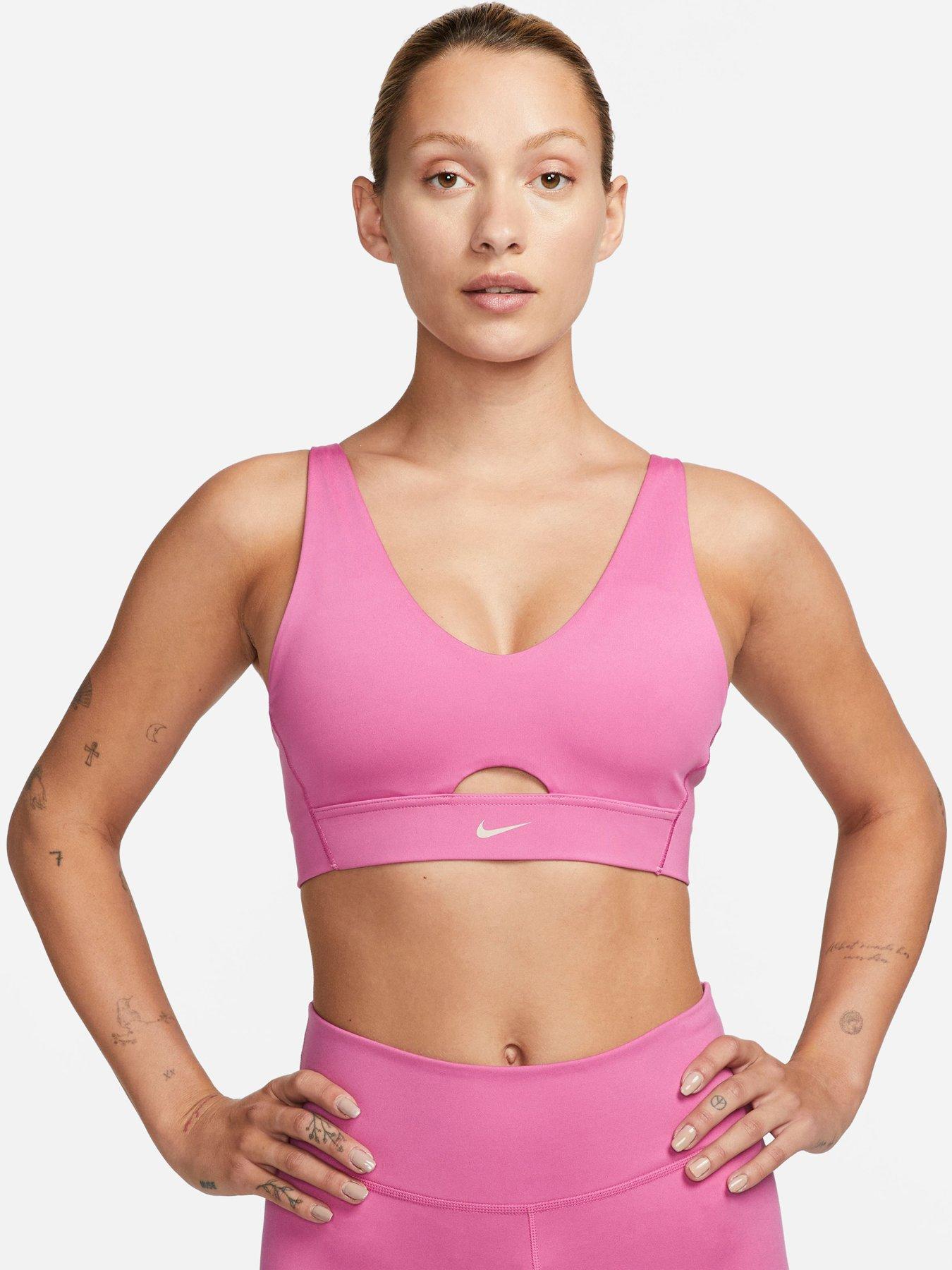 Nike Swoosh Medium Support Bra - Pink/White