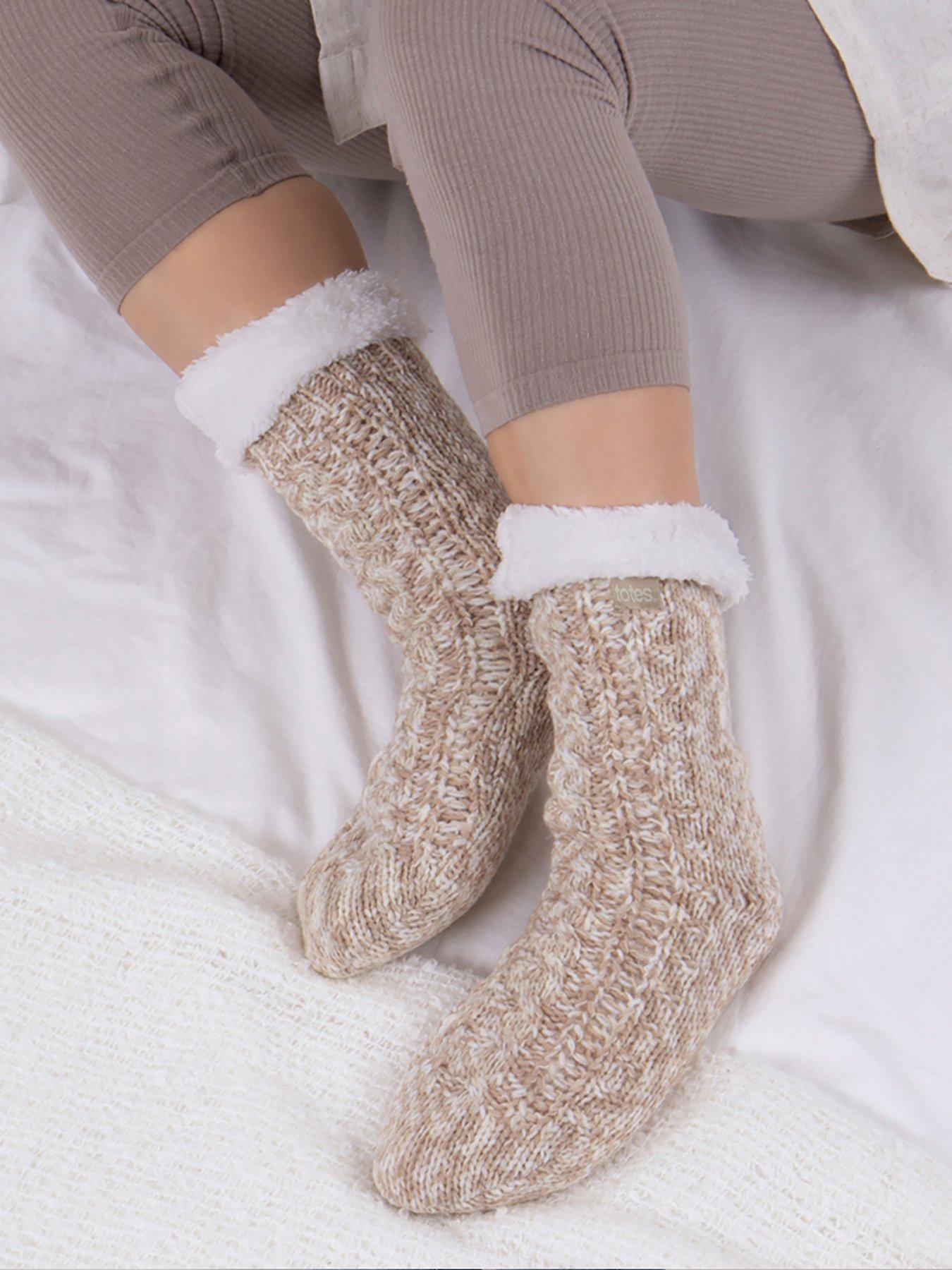 Twist Knit Slipper Bootie with Sherpa Lining