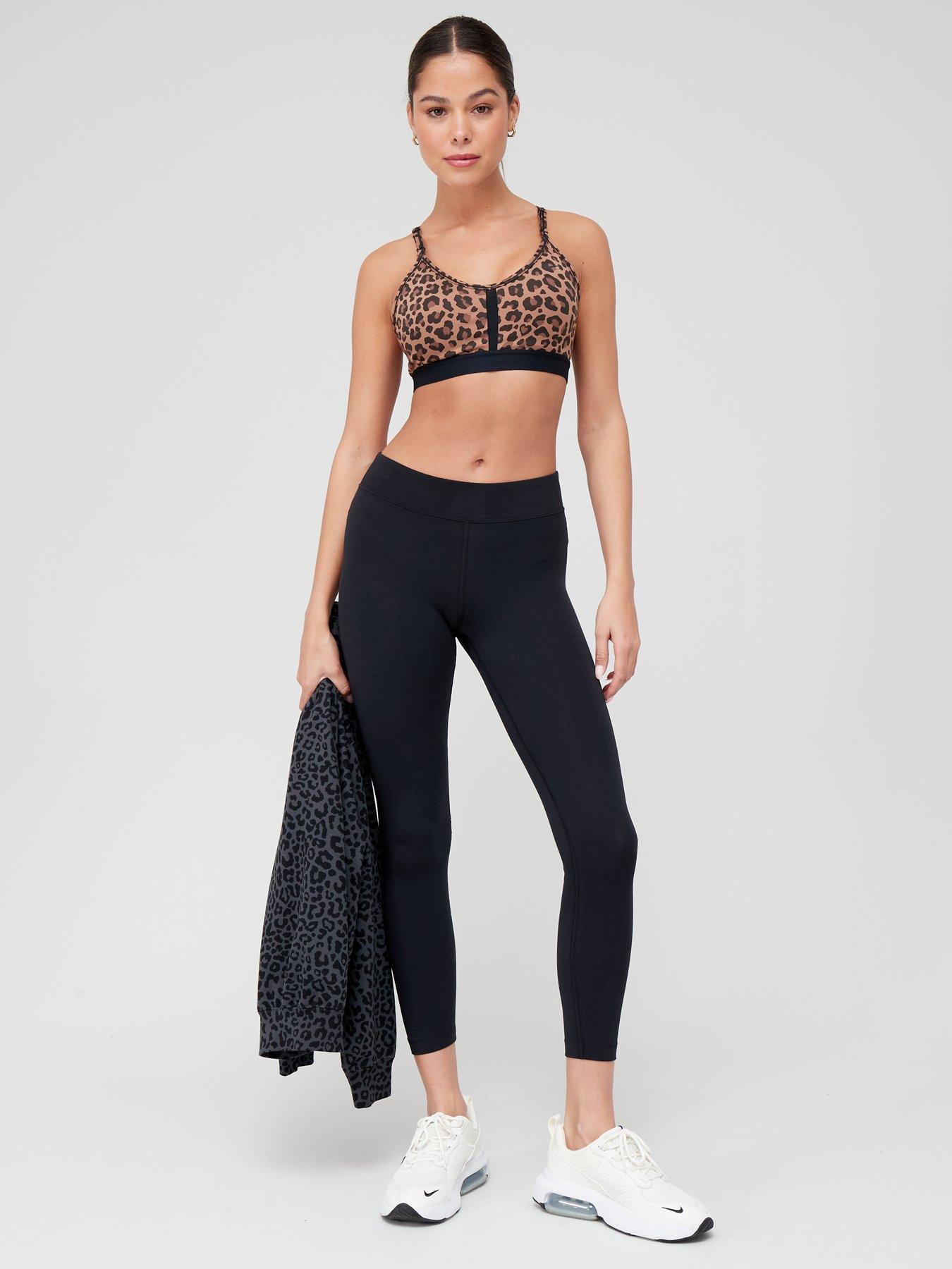 Nike pro leopard sports bra Athletic Active Workout yoga Dri-fit black XS