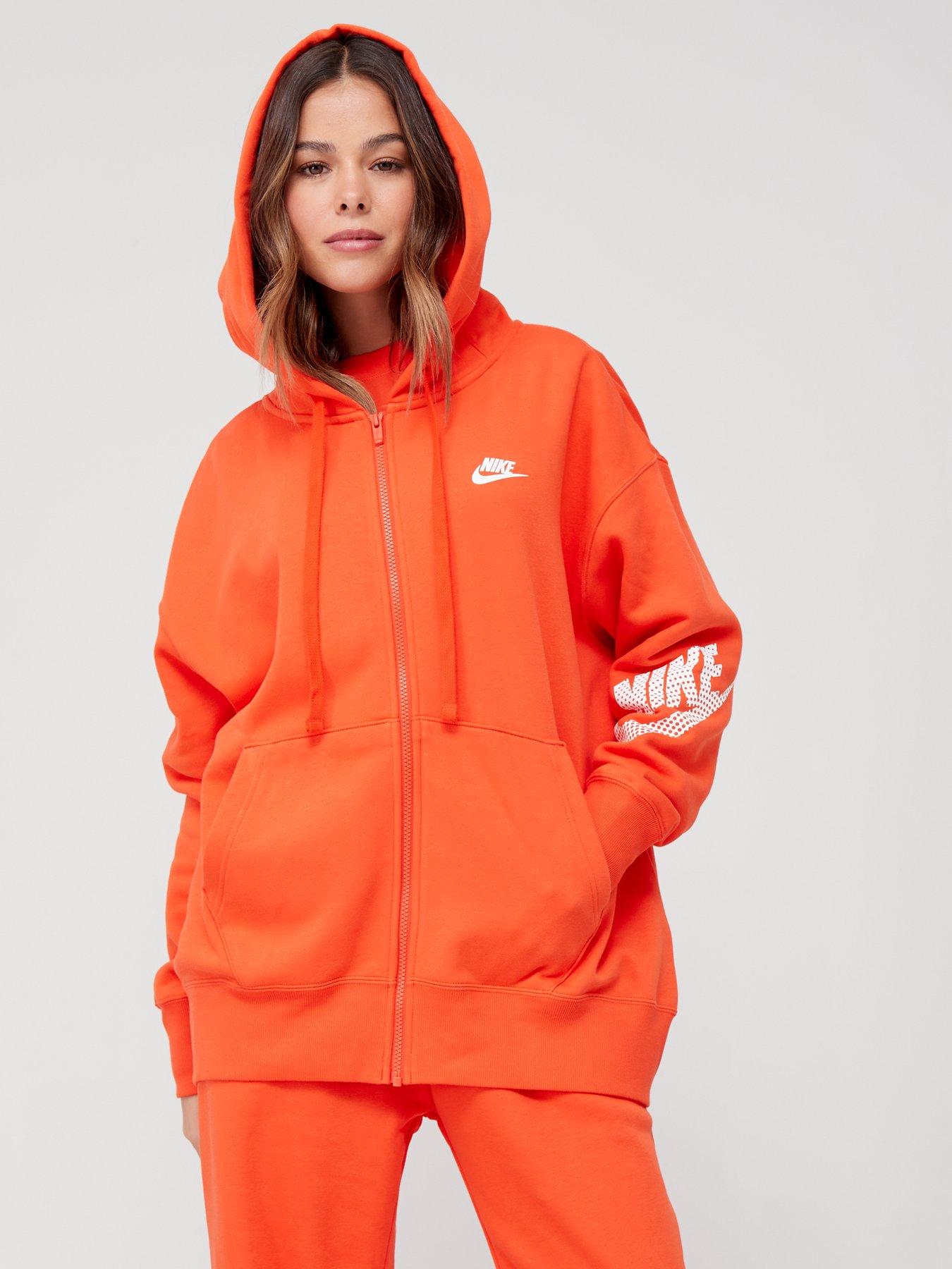 Orange nike zip hot sale up hoodie