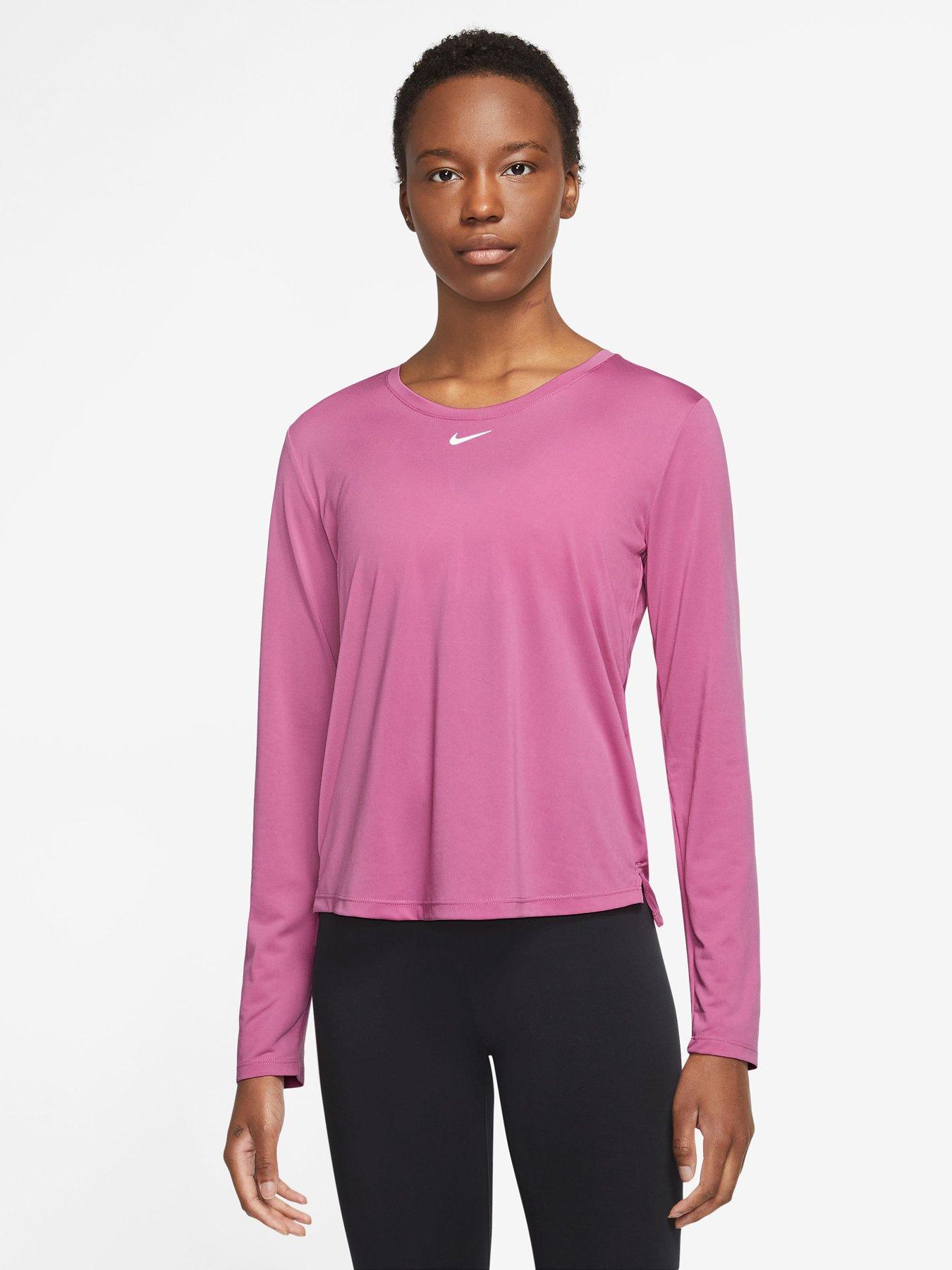 nike pink long sleeve running top