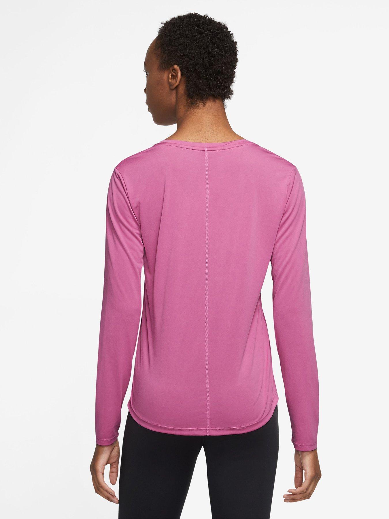 Pink dri fit long cheap sleeve shirt