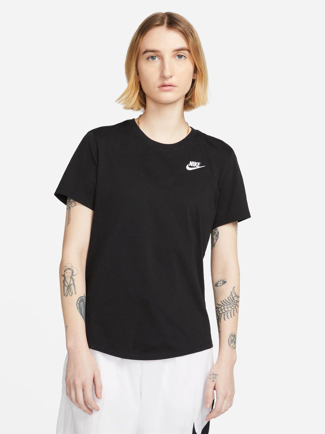Nike Womens NSW Tee Essential Crop Icon T-Shirts BV6175-010 Size XXL  Black/White