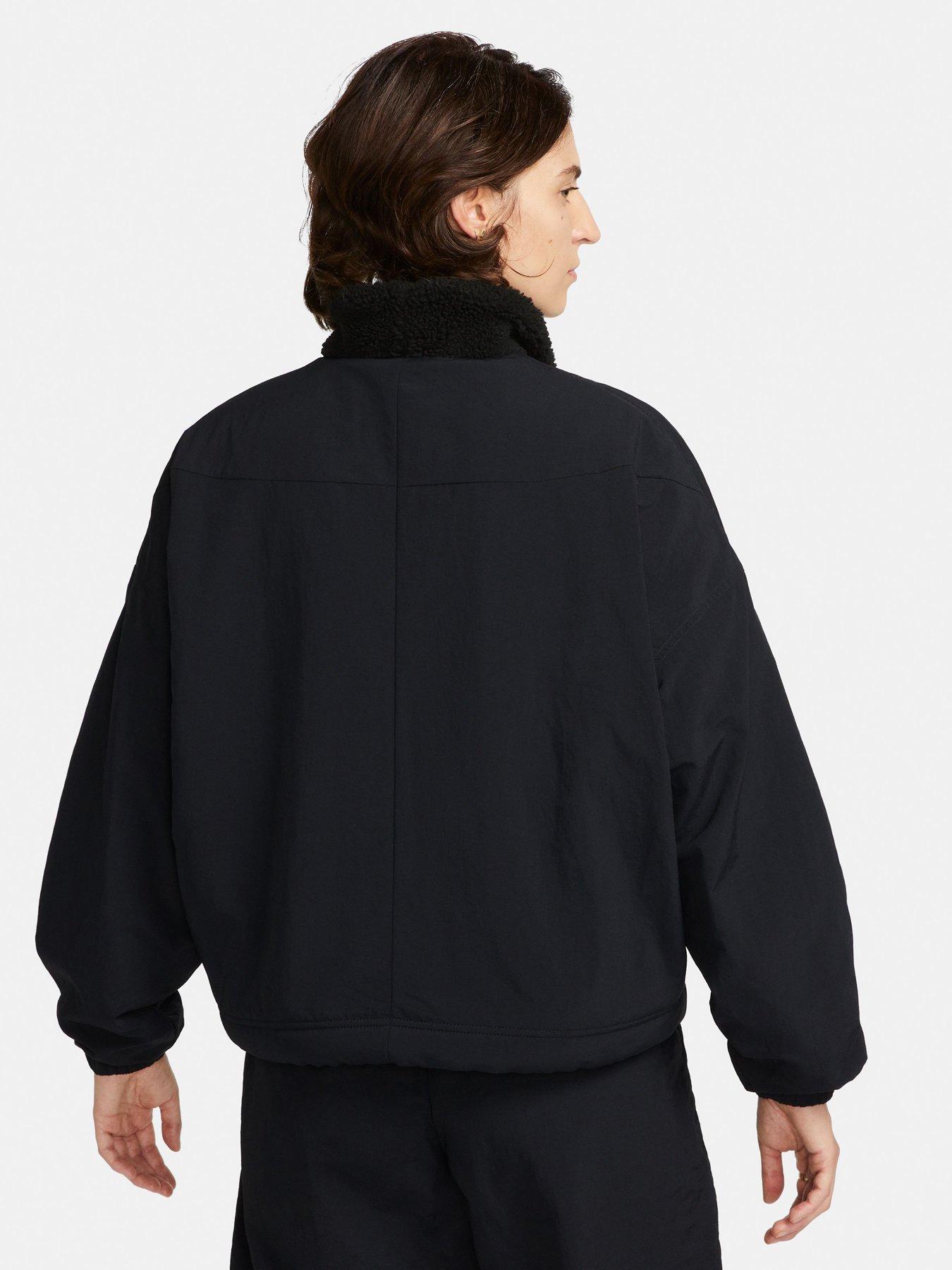 black fuzzy nike jacket