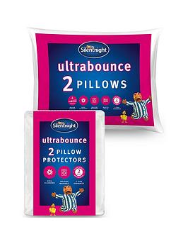 Product photograph of Silentnight Ultrabounce Pillow 2 Pack Pillow Protector 2 Pack - White from very.co.uk