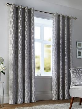 Product photograph of Curtina Marco Eyelet Curtains from very.co.uk