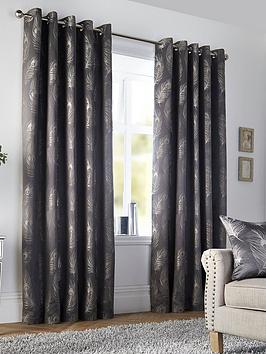 Product photograph of Curtina Feather Eyelet Curtains from very.co.uk