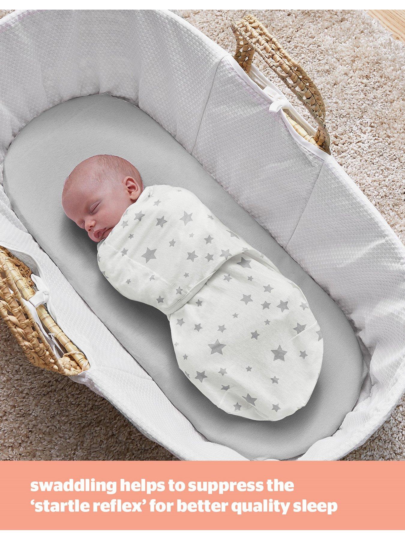 Image 3 of 7 of Silentnight Safe Nights 3 x Pack Swaddles - Velcro Tab Fastening - Grey Star Print
