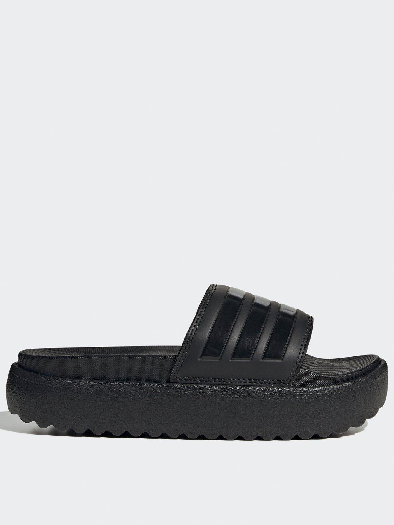 undefined Womens Adilette Platform Sliders - Black