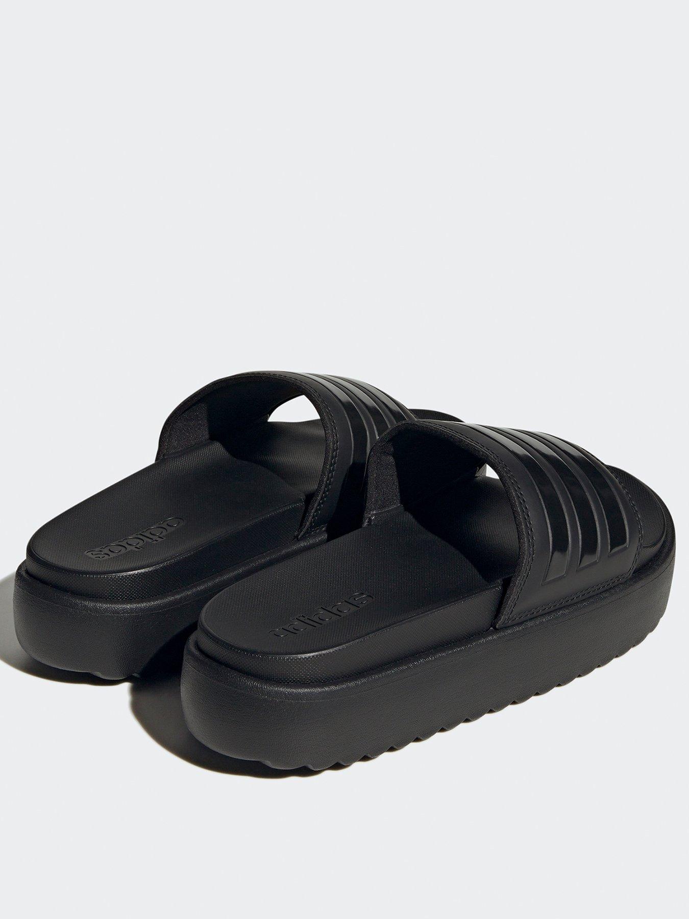 adidas Sportswear Womens Adilette Platform Sliders Black Very