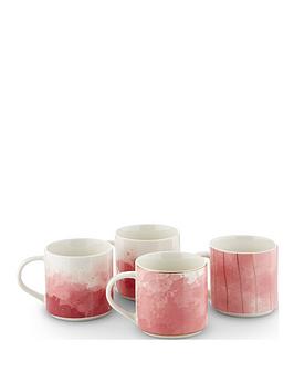 Product photograph of Tower Set Of 4 Ink Mugs In Pink from very.co.uk