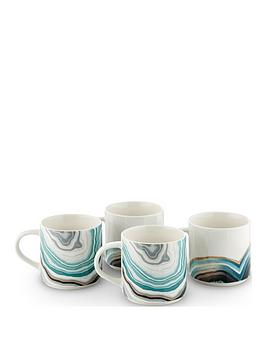 Product photograph of Tower Geode Mugs In Blue Ndash Set Of 4 from very.co.uk