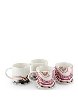 Product photograph of Tower Set Of 4 Geode Mugs In Pink from very.co.uk