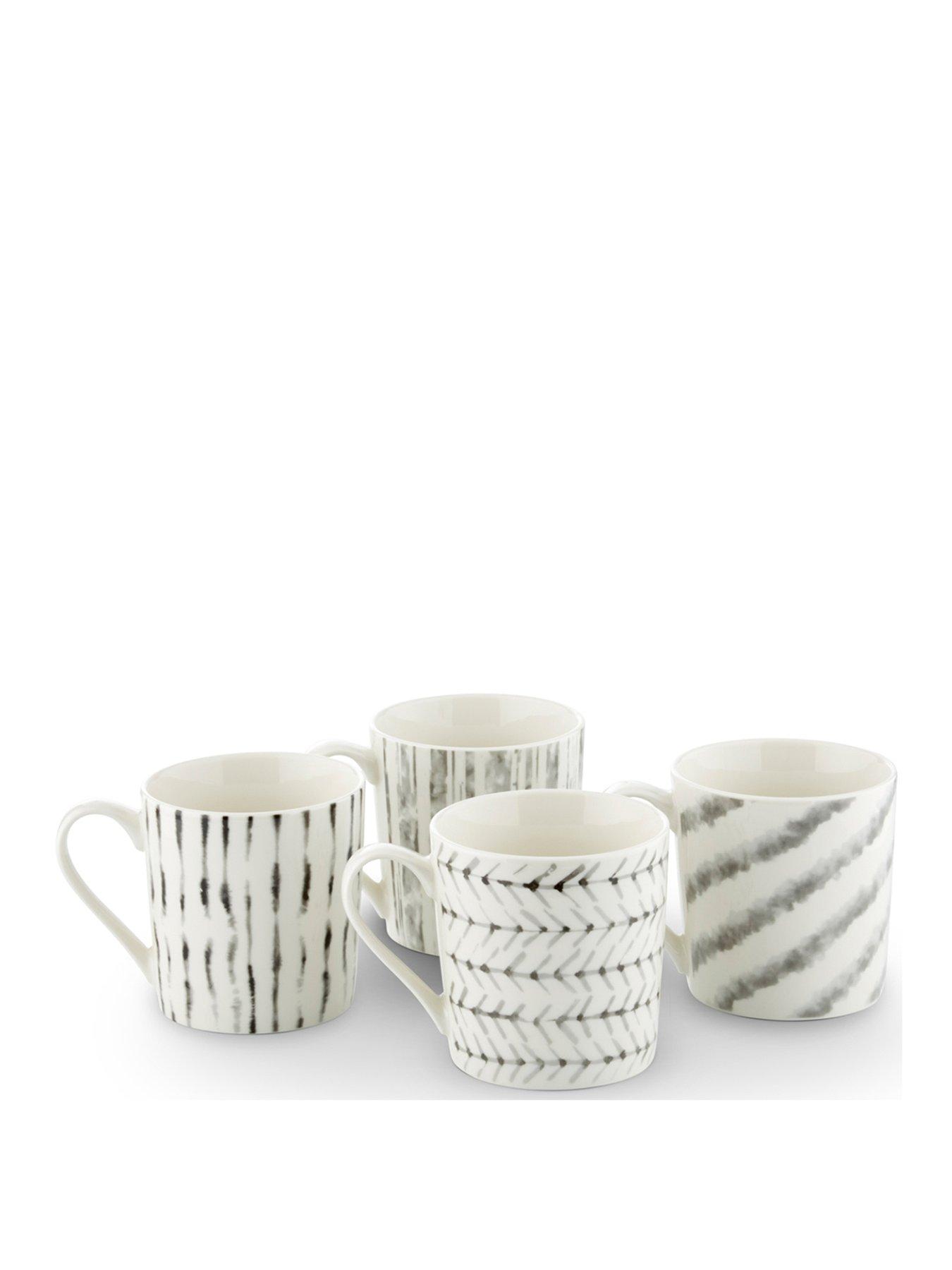 Product photograph of Tower Set Of 4 Monochrome Stripe Mugs from very.co.uk