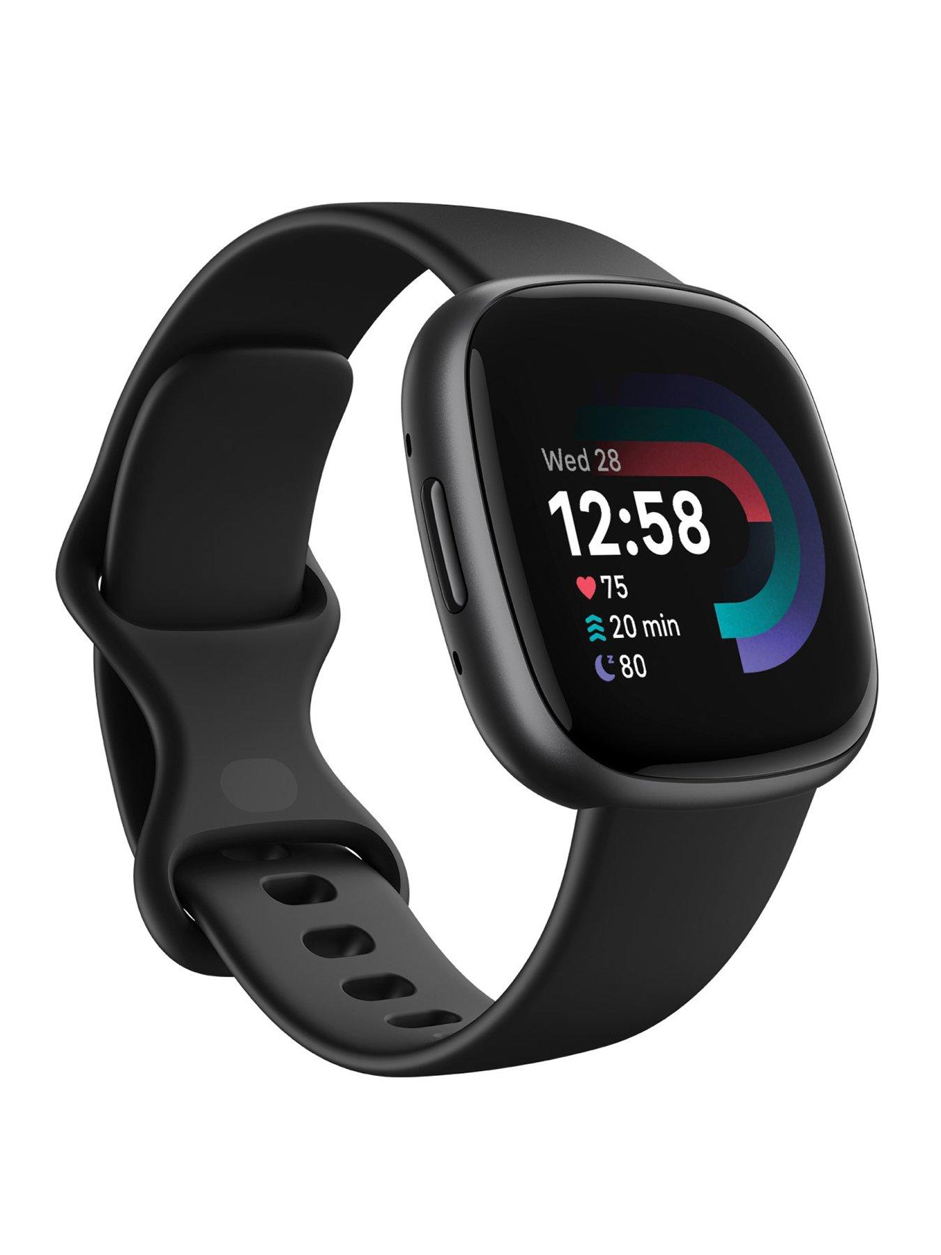 Fitbit Versa 4 Fitness Smartwatch - built-in GPS, 6-day battery life, Android  &  iOS compatible - Waterfall Blue/Platinum Aluminium