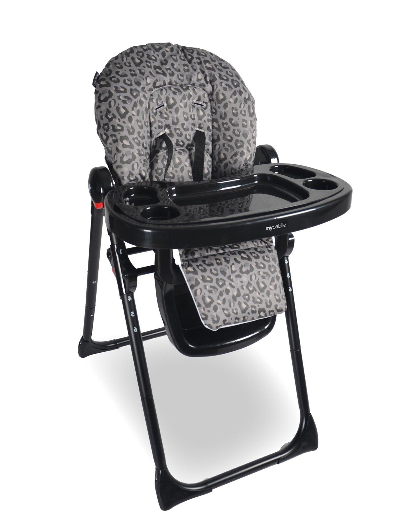 Product photograph of My Babiie Mbhc8 Dani Dyer Black Leopard Premium Highchair from very.co.uk